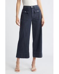FRAME - The '70s Patch Pocket Ankle Wide Leg Twill Pants - Lyst