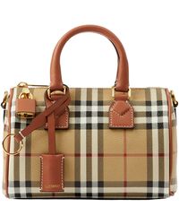 Burberry - Mini Bowling Check Coated Canvas Duffle Bag - Lyst