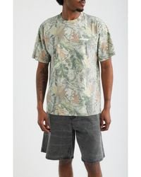 Obey - Get Up Leaf Print Cotton T-Shirt - Lyst