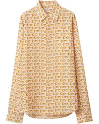 Burberry - B-closure Print Silk Poplin Shirt - Lyst