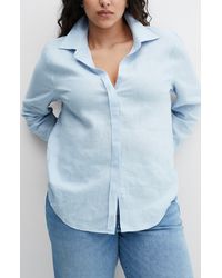 Mango - Button-up Linen Shirt - Lyst