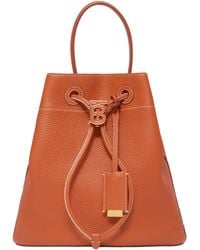 Burberry - Small Tb Grained Leather Bucket Bag - Lyst
