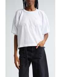 Sacai - Bubble Sleeve Cotton Jersey T-shirt - Lyst