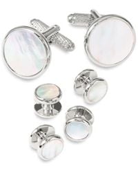 Paul Fredrick - Mother Of Pearl Stud Set Cufflinks - Lyst