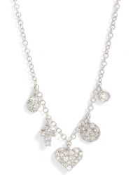 Meira T - Diamond Charm Necklace - Lyst