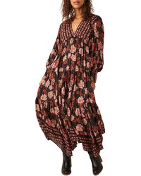 Free People - Rows Of Roses Long Sleeve Maxi Dress - Lyst