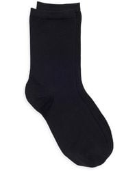 Nordstrom - Solid Flat Knit Dress Socks - Lyst