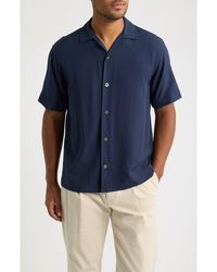CHE - Valbonne Boxy Fit Solid Camp Shirt - Lyst