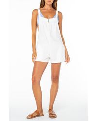 Roxy - Sail & Bow Linen Blend Romper - Lyst