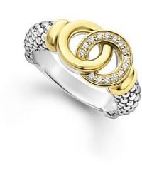Lagos - Signature Caviar Interlocking Diamond Ring - Lyst