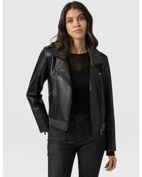 Saint + Sofia - Bonham Studded Biker Jacket - Lyst