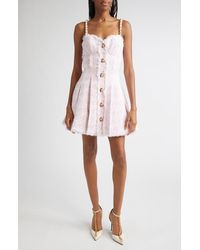 Balmain - Chain Strap Tweed Fit & Flare Dress - Lyst