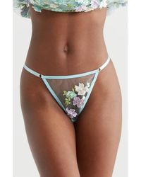 Kilo Brava - Floral Embroidered G-String - Lyst
