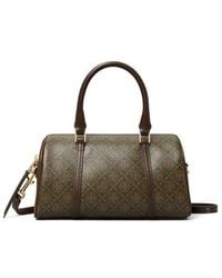 Tory Burch - Mini T Monogram Coated Canvas Barrel Bag - Lyst