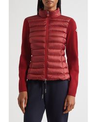 Moncler - Virgin Wool-Blend Knit & Down Cardigan - Lyst
