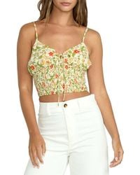 Billabong - Babe Floral Smocked Crop Camisole - Lyst