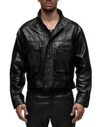 Hudson Jeans - Python Embossed Leather Jacket - Lyst