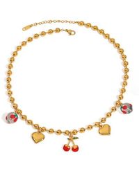 MacRae & Co - Cherries & Heart Charm Necklace - Lyst