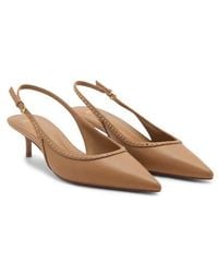 Mango - Stud Pointed Toe Kitten Heel Slingback Pump - Lyst