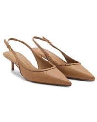 Mango - Stud Pointed Toe Kitten Heel Slingback Pump - Lyst