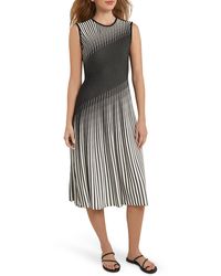 Misook - Intarsia Stripe A-line Sweater Dress - Lyst