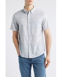 Johnston & Murphy - Pelican Print Short Sleeve Button Down Shirt - Lyst