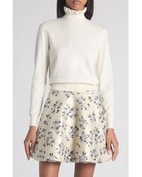 McQueen - Ruffle Collar Wool Blend Sweater - Lyst