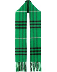 Burberry - Giant Check Wool & Cashmere Fringe Scarf - Lyst