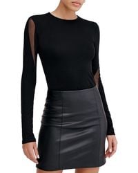 MARCELLA - Alley Mesh Detail Long Sleeve Top - Lyst