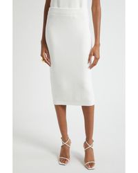 St. John - Rib Knit Midi Skirt - Lyst