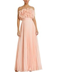 Mac Duggal - Pleated Chiffon Strapless Gown With Ruffles - Lyst