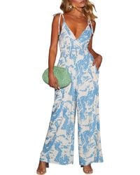 Vici Collection - Celestia Smocked Waist Wide Leg Jumpsuit - Lyst