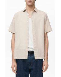 Mango - Regular Fit Linen Blend Button-Up Shirt - Lyst