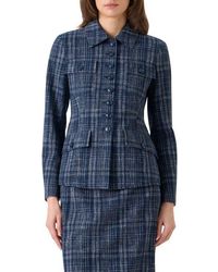 Akris - Delia Plaid Wool Blend Tweed Jacket - Lyst