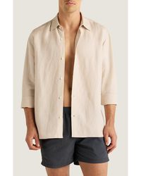 AUTO-REPLY™ - Andrew Solid Linen Blend Button-Up Shirt - Lyst