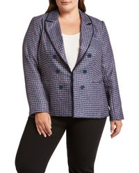 Tahari - Houndstooth Faux Double Breasted Blazer - Lyst