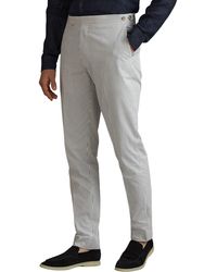 Reiss - Barr Stripe Flat Front Cotton Suit Pants - Lyst
