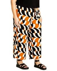 City Chic - Nova Print Drawstring Ankle Wide Leg Pants - Lyst