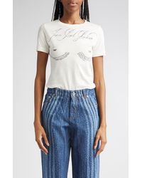 Jean Paul Gaultier - Tattoo Poem Graphic Baby Tee - Lyst