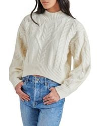 Steve Madden - Marcie Cable Stitch Mock Neck Sweater - Lyst