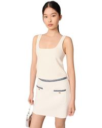 Maje - Short Skirt With Contrasting Trim - Lyst