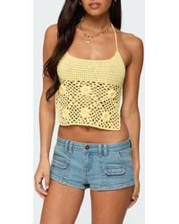 Edikted - Miel Crochet Backless Halter Top - Lyst