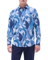 Bugatchi - Julian Shaped Fit Abstract Print Button-Up Shirt - Lyst