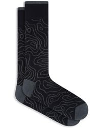Bugatchi - Abstract Pattern Cotton Blend Dress Socks - Lyst