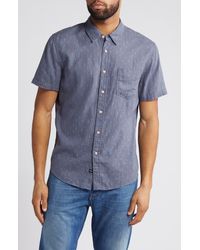 Rails - Carson Wheat Print Short Sleeve Linen Blend Button-up Shirt - Lyst