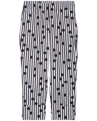Akris Punto - Farrell Cuffed Polka Dot Stripe Cotton Poplin Crop Pants - Lyst
