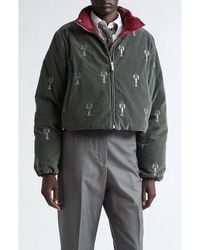 Thom Browne - Crop Lobster Stitch Corduroy Reversible Down Jacket - Lyst