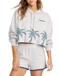 Billabong - Triple Palms Crop Fleece Graphic Hoodie - Lyst