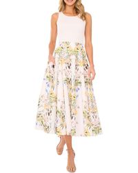 Ted Baker - Floral Linen Midi Skirt - Lyst