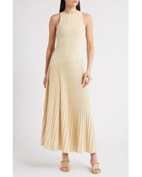 Mango - Piano Sleeveless Pleated Cotton Blend Sweater Dress - Lyst